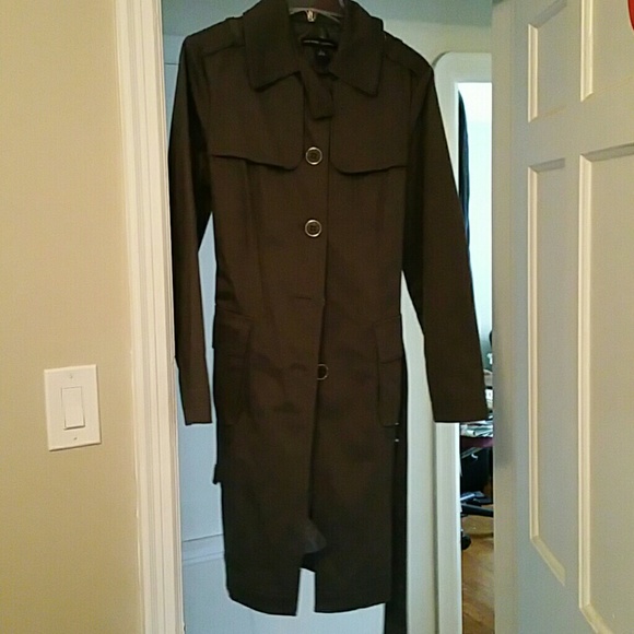 ***DONATED TO CHARITY****NEW YORK & CO tailored fitted grey trench coat - Picture 2 of 4