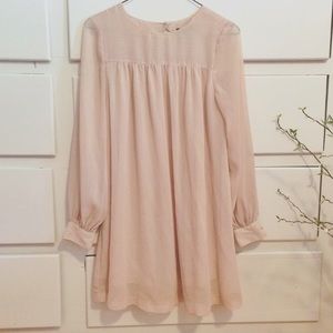 H&M Long Sleeve Chiffon Pink Babydoll Dress