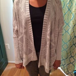 Comfy grey and white sweater