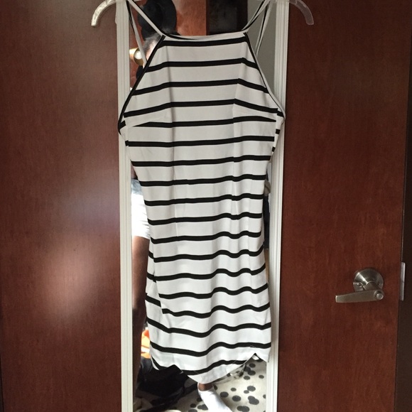 Blue Striped Bodycon Dress