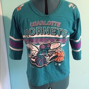 Vintage Charlotte Hornets v neck top