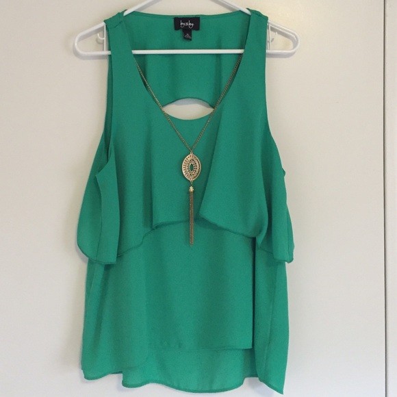 Kelly Green Tank w Detachable Necklace