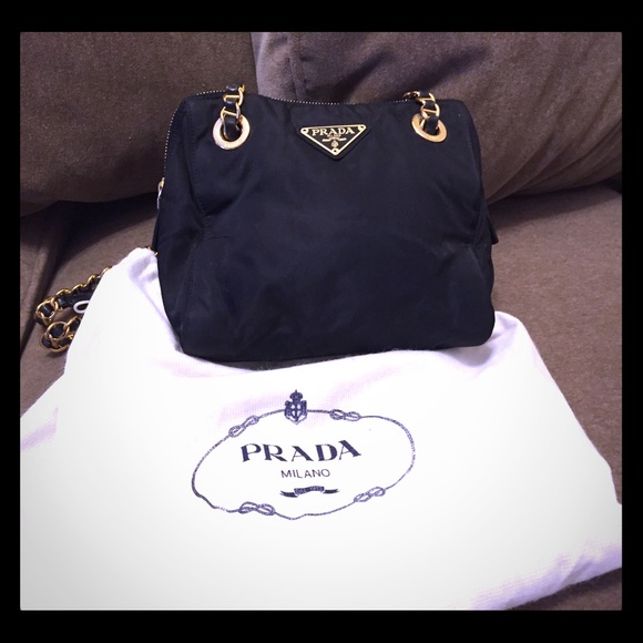 Authentic vintage Prada handbag with double chains