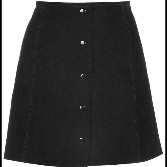 High waisted suede skirt
