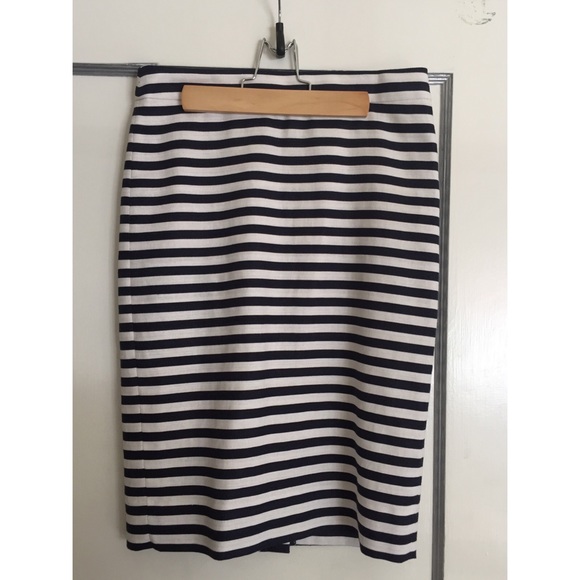 J.Crew striped pencil skirt blue & white size 00