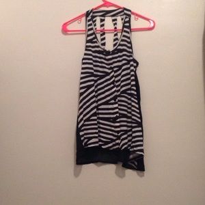 Black & White Sheer Back Tank Top
