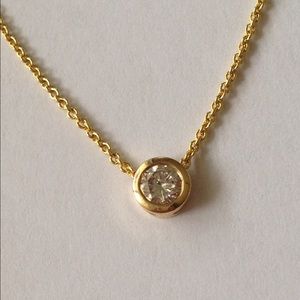 14k yellow gold 0.35ct Diamond pending necklace
