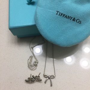 Tiffany & co bow set necklace and earrings