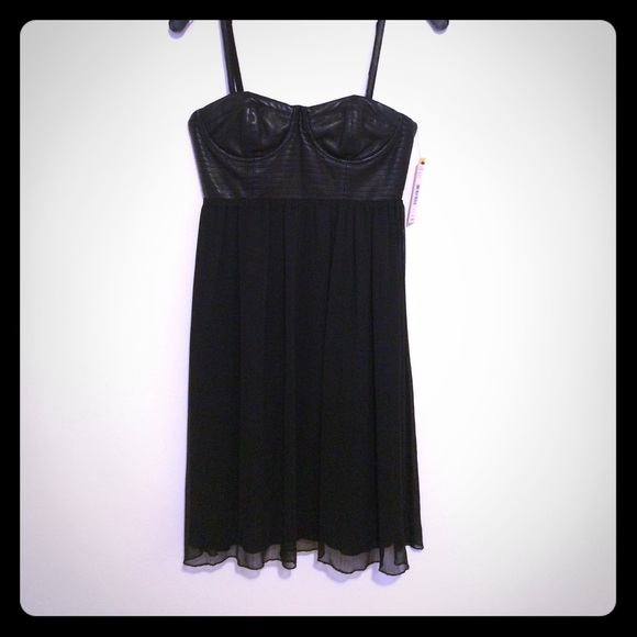 Alice and Olivia leather bustier dress