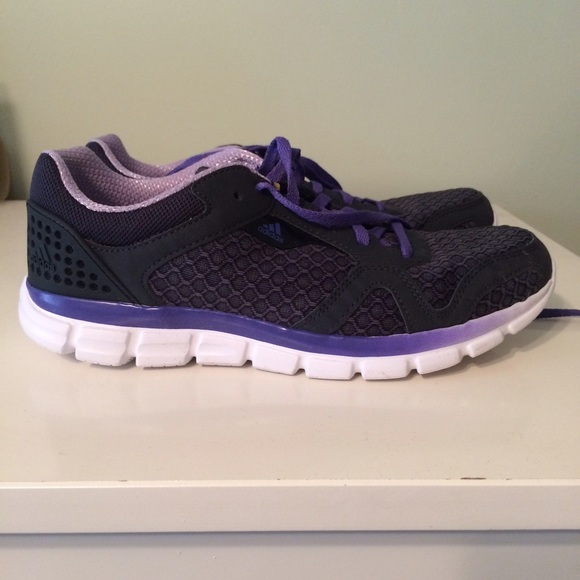 Adidas "run cool" running shoe in grey and purple