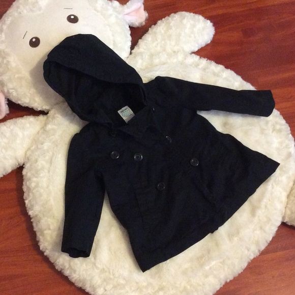 🌺SOLD🌺Old Navy infant black trench coat 12-18m