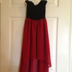 Red high to low formal/casual dress