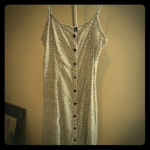 90s Button-Front Floral Slip Dress