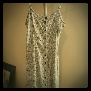 90s Button-Front Floral Slip Dress