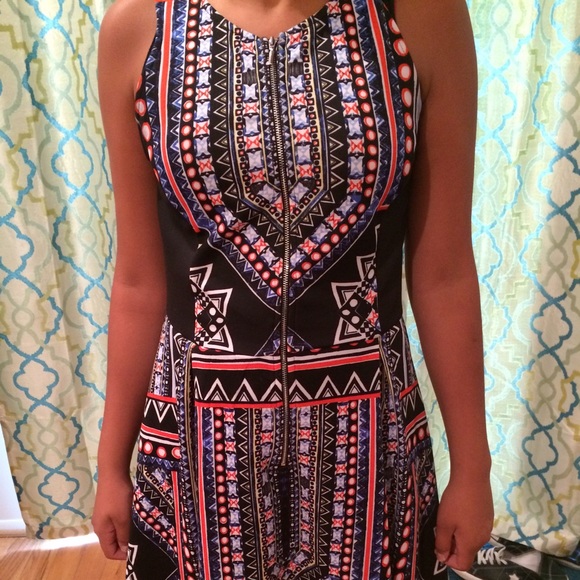 Beautiful patterned zip front dress