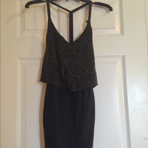 Black and gold bodycon homecoming/cocktail dress