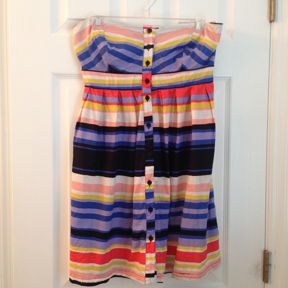 Striped strapless sun dress