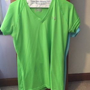 Lime green under armour vneck