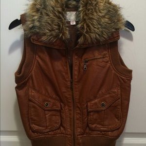 Faux leather vest