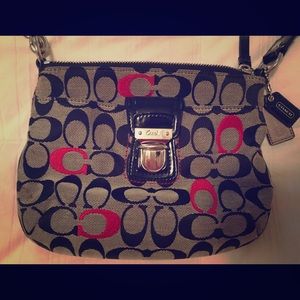 Coach black and pink cross body