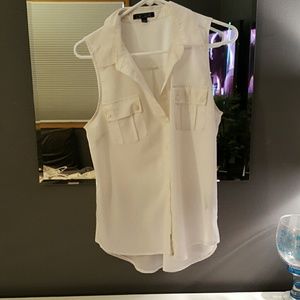 White sleeveless blouse