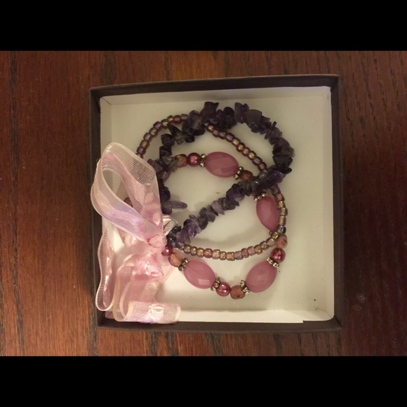 Purple bracelet trio