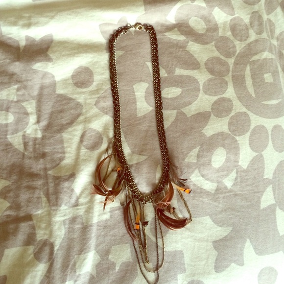 Boho Feather Chain Necklace