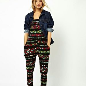 Asos Floral Bandeau Jumpsuit