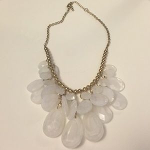 White and gold statement necklace