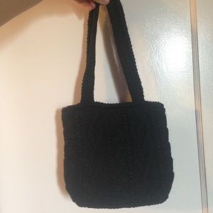 Black Knit Shoulder Bag