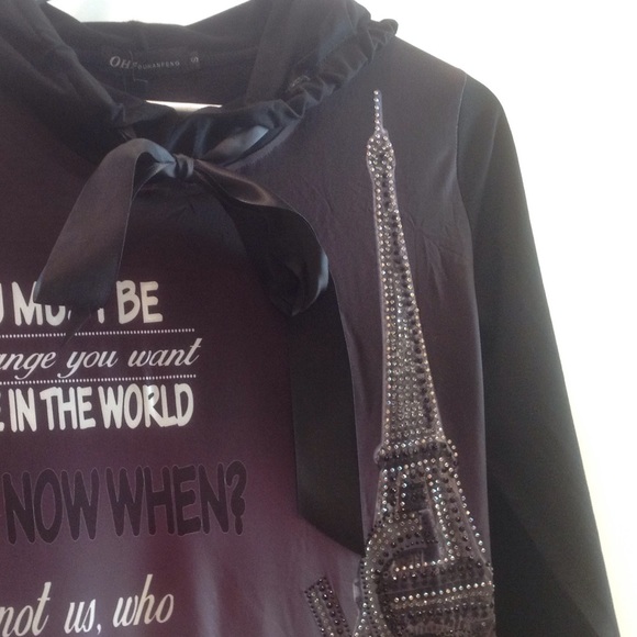 Eiffel Tower Rhinestones Top Dress Tunic - Picture 3 of 4