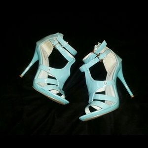 Turquoise blue heels