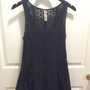 Eyelet tank dress hi lo hem