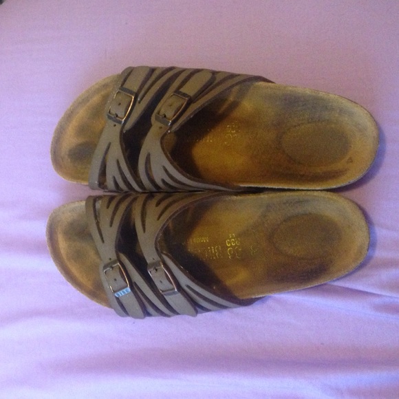 Brown leather Birkenstocks