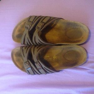 Brown leather Birkenstocks