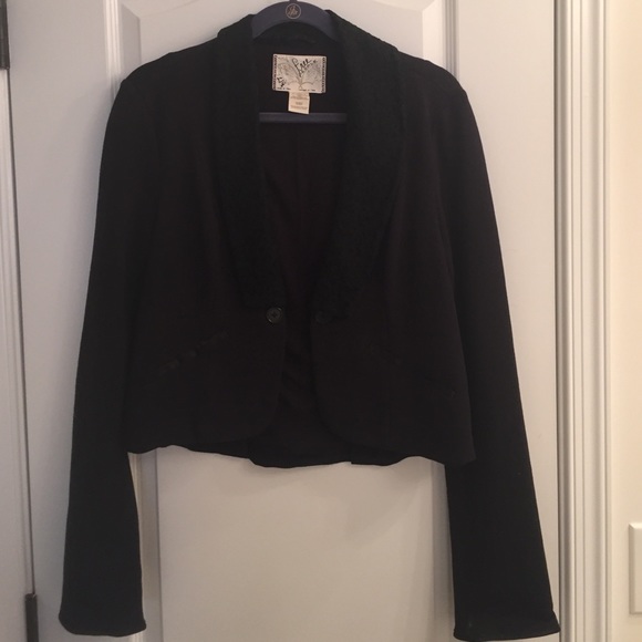 Free People Bolero Blazer with Lace - L
