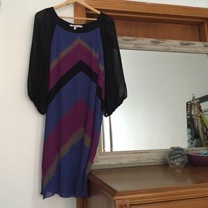 Pleated chevron dress.