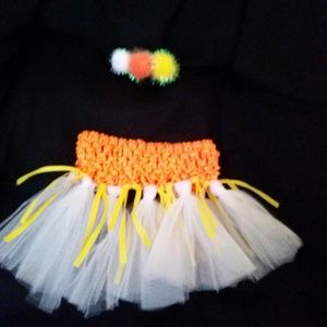 Candy corn colored tutu with matching bow