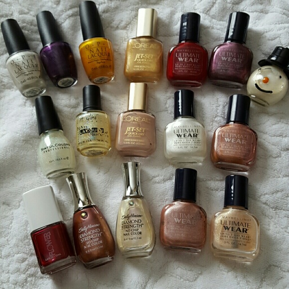 Nail polish bundle, some used and some new.