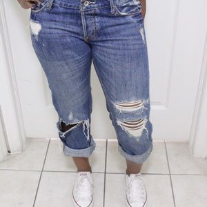 Hollister distressed boyfriend jeans