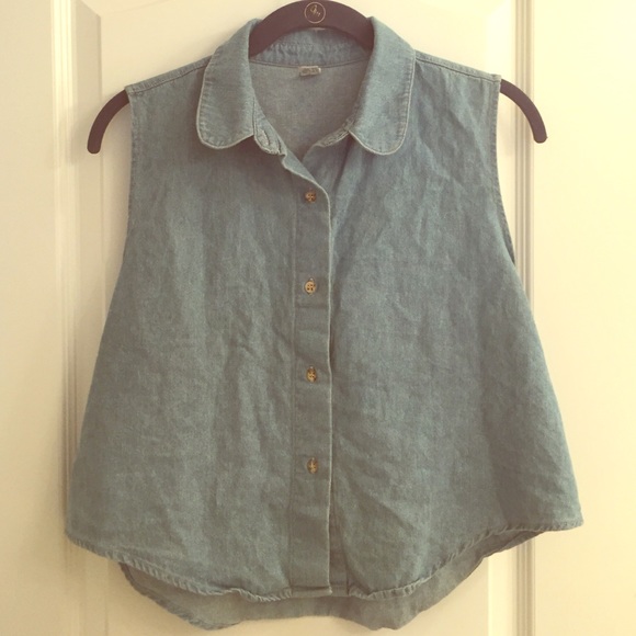 American Apparel Denim Shirt Cropped Tank