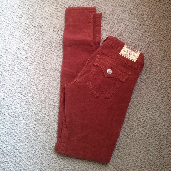 True Religion Denim - True religion corduroys in a burgundy wine sz27