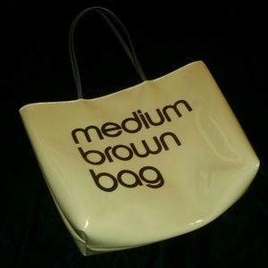 NEW - medium brown plastic tote