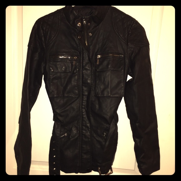 Black leather jacket