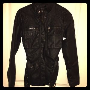 Black leather jacket