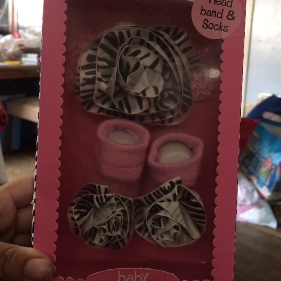 Head band & socks Zebra print