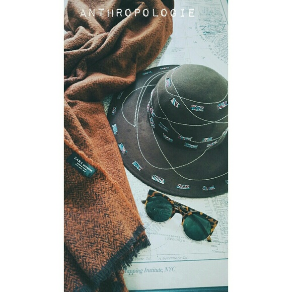 Anthropologie Accessories - Ribbon weaved wide brim hat
