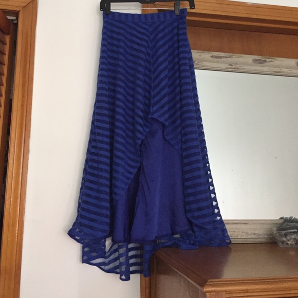 Royal blue Ark & Co mullet high/low skirt.