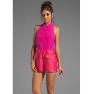 Harlyn Silk Colorblocked Romper - S
