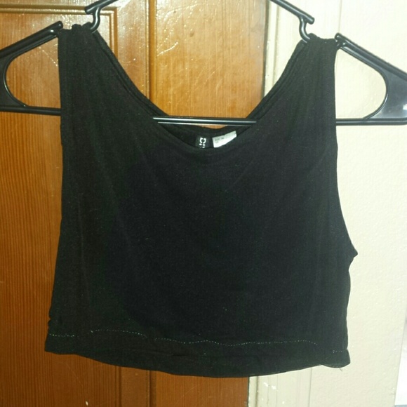 Black mesh crop top